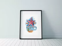 Watercolor underwater magic starfish clipart Product Image 3