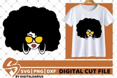 Black Woman in Sunglasses svg, Natural Hair svg, Melanin svg Product Image 1