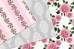 Pink and Gray Shabby Digital Paper Product Image 2