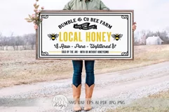 Local Honey Bee Farm SVG | Farmhouse Spring Sign SVG & more Product Image 1