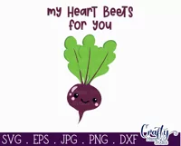 My Heart Beets For You | Funny Food Pun Svg Design Product Image 2