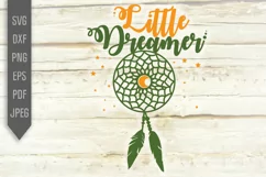 Little Dreamer Svg. Dreamcatcher Svg. Baby Bib Product Image 4