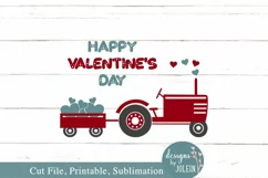 Happy Valentine Tractor SVG, Sublimation, Printable Product Image 5