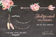 Watercolor Create Your Own Arrows Floral Clipart DIY Elements Flowers Set 60 Pieces Feathers Product Image 8