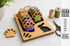 Embroidery Floss Organizer Stand Laser Cut | Bobbin Tray SVG Product Image 1