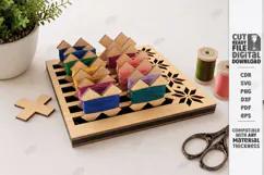 Embroidery Floss Organizer Stand Laser Cut | Bobbin Tray SVG Product Image 1