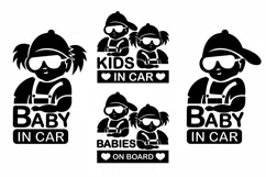 Baby in Car, Kids in Car, Babies on Board Signs Stickers Product Image 2