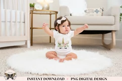 Unicorn Head with Peach Watercolor Flowers Clipart Product Image 2