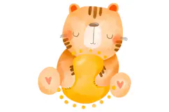 Little Tiger Fly on Hot Air Balloon. Baby Tiger Dreaming Product Image 4