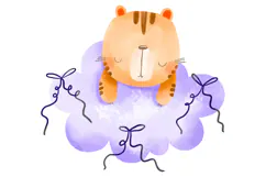Little Tiger Fly on Hot Air Balloon. Baby Tiger Dreaming Product Image 6