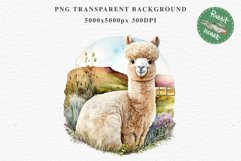 Baby Alpaca Farm Animals Clipart PNG Scrapbooking Nursery Art Image Watercolor  Transparent Print invitation shirt designs sublimation kids printable digital