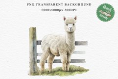 Baby Alpaca Farm Animals Clipart PNG Scrapbooking Nursery Art Image Watercolor  Transparent Print invitation shirt designs sublimation kids printable digital