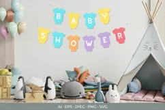 Baby Shower Bunting Flag in Baby Shirt Shaped Product Image 1