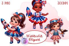 4 of July Patriotic American Flag Clipart Fun Product Image 1