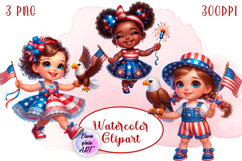 4 of July Patriotic American Flag Clipart Fun Product Image 1