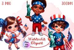 4 of July Patriotic American Flag Clipart Fun Product Image 1