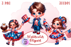 4 of July Patriotic American Flag Clipart Fun Product Image 1