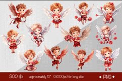 Valentine clipart watercolor Baby Angels, Cupid, and African American angel PNG cute watercolor clipart on a transparent background designs for sublimation