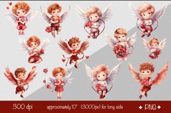Valentine clipart watercolor Baby angel PNG Boys cupid cute clipart on a transparent background. Use these designs for sublimation, paper crafting, cards, tags, stickers, ornaments
