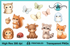 Baby Animal Clipart Bundle, Woodland Nursery PNG Set Product Image 3