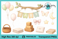 Baby Animal Clipart Bundle, Woodland Nursery PNG Set Product Image 4