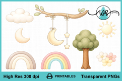 Baby Animal Clipart Bundle, Woodland Nursery PNG Set Product Image 6