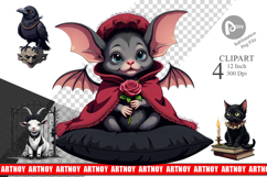 Gothic Baby Animals Clipart Product Image 1