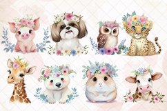 Baby Animals Watercolor Big Bundle Sublimation Product Image 3