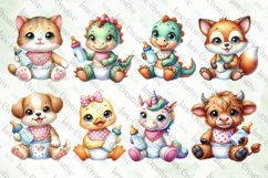 Baby Animals With Milk Bottle Product Image 2