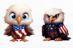 Cute Baby Bald Eagle 4th of July Watercolor Clipart Product Image 2