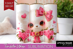 Baby Bear Valentine Tumbler Wrap Cute Valentines Day Tumbler Product Image 1