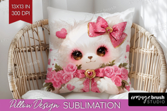 Baby Bear Valentine Pillow Sublimation Cute Valentines Day Product Image 1