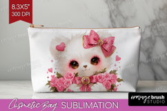 Baby Bear Valentine Cosmetic Bag Cute Valentines Day Makeup Product Image 1