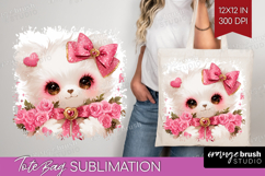 Baby Bear Valentine Tote Bag Cute Valentines Day Tote Bag Product Image 1