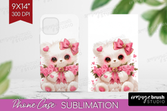 Baby Bear Valentine Phone Case PNG Cute Valentines Day Case Product Image 1