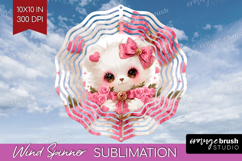 Baby Bear Valentine Wind Spinner Sublimation PNG Cute Day Product Image 1