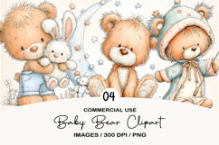 Baby Bear Clipart Sublimation Product Image 1