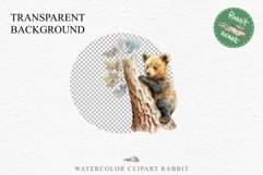 Baby Bear Forest Animals Clipart PNG Scrapbooking Nursery Art Image Watercolor  Transparent Print invitation shirt designs sublimation kids printable digital watercolor baby Bear floral, scrapbooking clipart, sublimation nursery drawing, forest animals