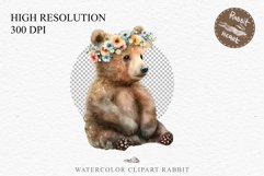 Baby Bear Forest Animals Clipart PNG Scrapbooking Nursery Art Image Watercolor  Transparent Print invitation shirt designs sublimation kids printable digital