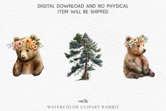 Baby Bear Forest Animals Clipart PNG Scrapbooking Nursery Art Image Watercolor  Transparent Print invitation shirt designs sublimation kids printable digital