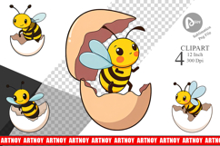 Hatching Baby Bee Clipart Product Image 1