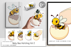 Digital Paper Hatching Baby Bee Product Image 1