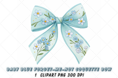 baby blue bow, coquette bow clipart, spring floral bow, forget-me-not bow, digital bow design, blue floral bow, whimsical coquette bow, spring forget-me-not clipart, floral bow design, blue forget-me-not bow