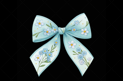baby blue bow, coquette bow clipart, spring floral bow, forget-me-not bow, digital bow design, blue floral bow, whimsical coquette bow, spring forget-me-not clipart, floral bow design, blue forget-me-not bow