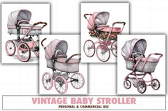 Watercolor vintage baby stroller Product Image 1