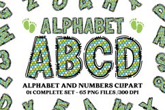 Baby Boy Alphabet PNG Clip Art, baby boy letters doodle Product Image 1