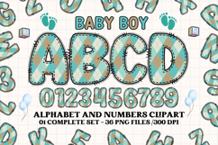Baby Boy Alphabet PNG Clip Art, baby boy letters doodle Product Image 1
