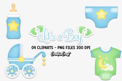 Baby Boy Clip Art, baby shower graphics, baby illustrations Product Image 1