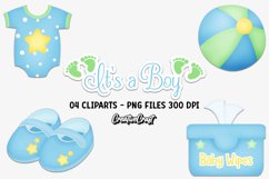 Baby Boy Clip Art, baby shower graphics, baby illustrations Product Image 1
