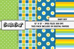 Baby Boy Digital Papers, baby shower scrapbook designs Product Image 1
